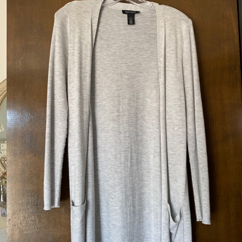White House Black Market gray duster